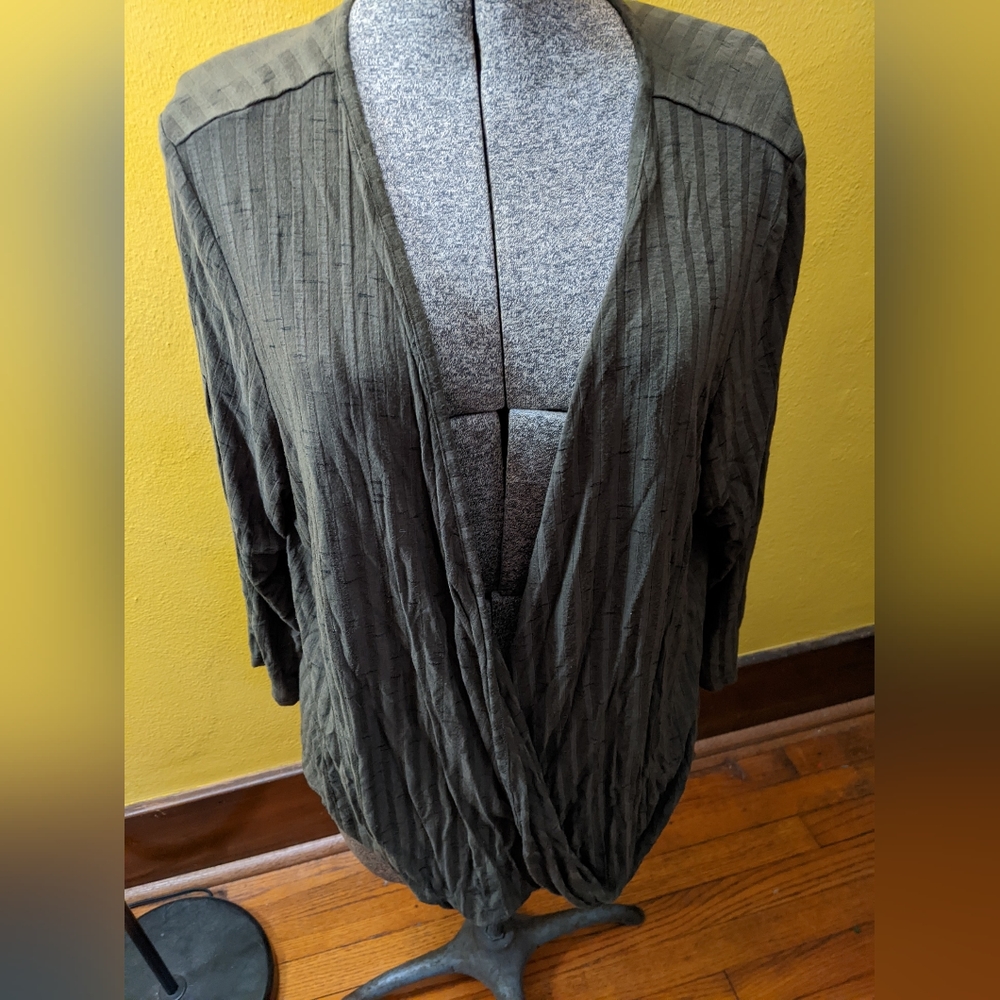 Cato Overshirt With Plunging Cowl Neck
